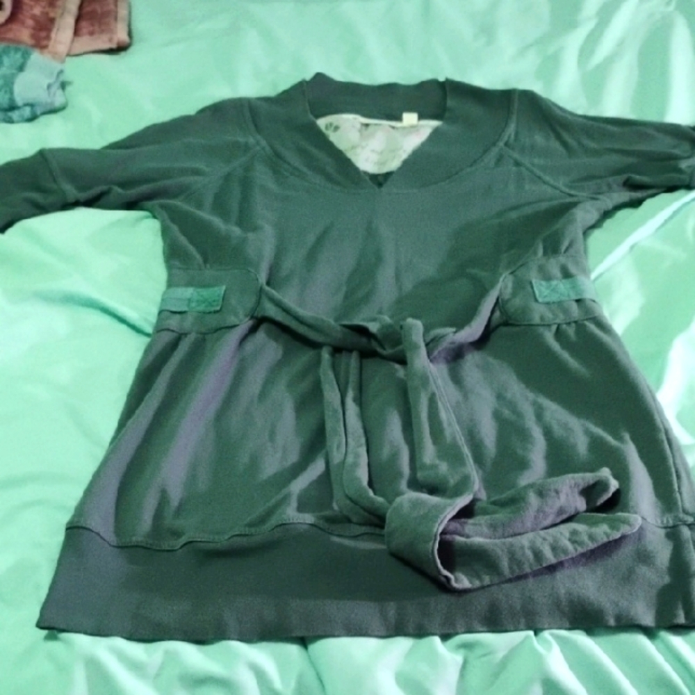 Beautiful Charcoal Teal Cotton Knit Tunic